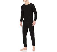 Mil-Tec Thermofleece Unterwäsche Set • Thermounterwäsche Herren • Lange Unterhose + Longsleeve Herren • Thermounterhemd + Thermohose • Outdoor Unterwäsche Männer • Funktionsunterwäsche • Schwarz, L