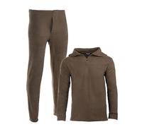 Mil-Tec Thermofleece Unterwäsche Set • Thermounterwäsche Herren • Lange Unterhose + Longsleeve Herren • Thermounterhemd + Thermohose • Outdoor Unterwäsche Männer • Funktionsunterwäsche • Oliv, XL