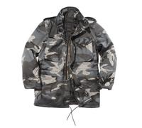 Mil-Tec US Feldjacke M65 T/C mit Futter • Klassische Militärjacke mit herausnehmbarem Thermo-Liner • Army Jacke mit 4 Pattentaschen • Übergangsjacke Herren • Outdoor Arbeitsjacke