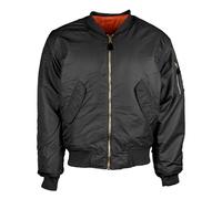 Mil-Tec Fliegerjacke Herren MA1® Basic – Klassisch, wendbar, wind- & wasserabweisend – Schwarz S