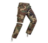 Mil-Tec® US Zip-Off BDU Kinderhose Flecktarn • Abnehmbare Hosenbeine • 2in1 Cargo Hose & Shorts • Robuste Outdoorhose Kinder mit 6 Taschen • Freizeit- & Trekkinghose