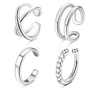 MILACOLATO Ear Cuff Silber 925 Earcuffs Ohrringe Damen Ohrklemme Zirkonia Manschette Ohr Clips Helix Fakepircings Ohr Schmuck Ohrklemmen Set