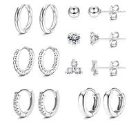 MILACOLATO Ohrringe Damen Gold Huggie Creolen Ohrringe Für Frauen 14k VerGoldet Hoop Und Ohrstecker Ohrringe Set Hypoallergen Tiny CZ Ball Ohrringe Knorpel Ohrringe Für Frauen Silber