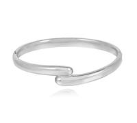 MILAKOO 4mm Glossy Oval Bracelet Alphabet Herz Crystals Decor Armreif Frauen Edelstahl Personalisierte Armband Stainless Steel Bracelet Gold/Silber