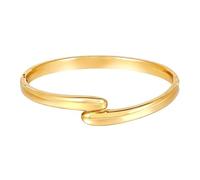 MILAKOO 4mm Glossy Oval Bracelet Alphabet Herz Crystals Decor Armreif Frauen Edelstahl Personalisierte Armband Stainless Steel Bracelet Gold/Silber
