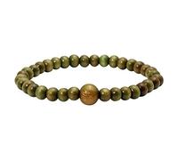 MILAKOO 5mm Perlen Tibetisch Buddhistischer Buddha Gebet Mala Grün Holz Perlen Armband Armreif