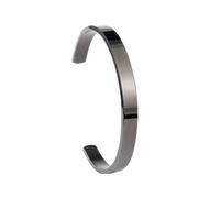 MILAKOO edelstahl armreif damen edelstahl armband damen schwarz 8mm Oval poliert offen Bracelet