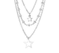 MILAKOO Multi-layered Chains Halskette für Frauen mit Schloss Anhänger Dreifach Pentagramm Charms Y2K Unregelmäßige Halskette