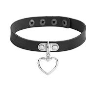 MILAKOO Punk Rock Choker Damen Gothic Lederhalsband mit Anhänger Herz Punk Halsband Frauen schwarz