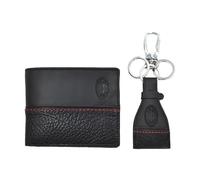 Milan 143445 Set Geldbörse und Schlüsselanhänger aus 100% Leder, Schwarz, Standard, Zeitgenössisch