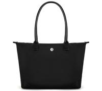 Milan Chiva Nylon-Tragetasche für Damen, große Schultertasche mit Reißverschluss, leicht, faltbar, Arbeitstasche, Obsidian Black, Medium