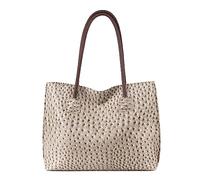 Milan Chiva Tragetasche für Damen mit Reißverschluss, groß, Strauß, veganes Leder, Schultertaschen und Handtaschen, Vulkangrau, Large