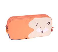 MILAN Schulmäppchen Special Fun Animals mit 3 Reißverschlüssen 20 x 11 x 6,5 cm Orange