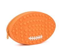Milan Pacific Fußball-Federmäppchen, orangefarbene Silikon-Aufbewahrungstasche, 24 x 14 x 3,8 cm, für Schulbedarf und Stressabbau