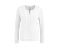 Milano Italy Bluse mit Brustleistentaschen in Offwhite, Größe XL