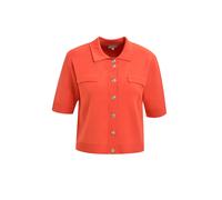 Milano Italy - 1/2 sleeve cardigan with collar + button placket red - Gr. - L