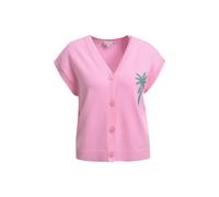 Milano Italy - 1/2 sleeve roundneck cardigan + button placket w AW orchid print - Gr. - XXL