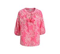 Milano Italy - 3/4 raglan sleeve blouse w neckpanel + slit pink print - Gr. - 40