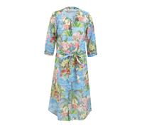 MILANO ITALY - belted roundneck midi dress 3/4 sleeve 1604 OCEAN PRINT - Gr. - 36