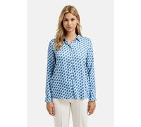 Milano Italy - Blouse w collar and placket + 1/1 sleeves azur print - Gr. - 42