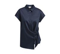 Milano Italy - Blouse w collar and placket, sleeveless + knot detail navy - Gr. - 46