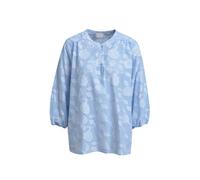 Milano Italy - blouse w neck panel and slit, 3/4 sleeve light blue print - Gr. - 40