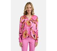 Milano Italy - Blouse w neckpanel, V-neck, gathering at neckopening, 1/1 sleeves - Gr. - 34
