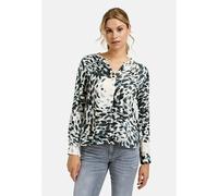 Milano Italy - Blouse w neckpanel, V-neck, gathering at neckopening, 1/1 sleeves - Gr. - 42