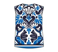 Milano Italy - Blousetop with panel and v-neck santorini print - Gr. - 40