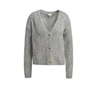 Milano Italy Strickjacke mit V-Ausschnitt und Knopfleiste in Hellgrau, Größe XL