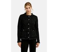 Milano Italy - Cardigan w roundneck, placket at cf, patched on pockets, 1/1 slee black - Gr. - M