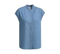 Milano Italy Damen Ärmellose Bluse mit Rüschenkragen Ibiza Blue, 38