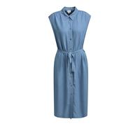 Milano Italy Damen Ärmelloses Midikleid mit Bindegürtel Ibiza Blue, 42