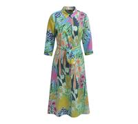 Milano Italy Damen Gemustertes Hemdblusenkleid mit 3/4-Ärmeln Colorful, 34