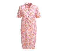 Milano Italy Damen Hemdblusenkleid Kurzarm mit All Over Print Pink, 38