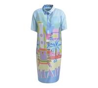 Milano Italy Damen Hemdblusenkleid mit Buntem Miami Beach Print Colorful, 42