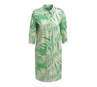 Milano Italy Damen Knielanges Hemdblusenkleid mit Blätter-Print