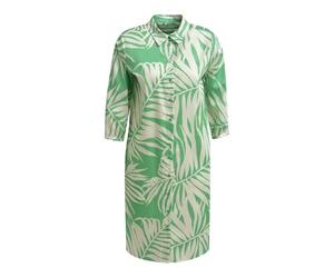 Milano Italy Damen Knielanges Hemdblusenkleid mit Blätter-Print