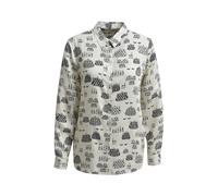 Milano Italy Damen Langarmbluse mit Print-Artwork Cream Print, 36