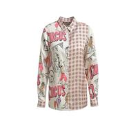 Milano Italy Damen Langarmbluse mit Printmuster Cream Print, 36