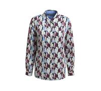 Milano Italy Damen Langarmbluse mit Printmuster Vino Print, 44