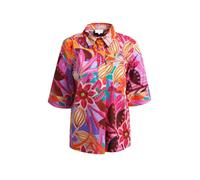 Milano Italy Damen Shirt-Bluse mit Kurzarm und Blumenmuster
