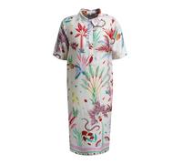 Milano Italy Damen Sommerkleid aus Viskose mit All Over Print Sand, 42
