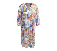 Milano Italy Damen Sommerkleid mit Musterprint und 3/4-Ärmeln Colorful, 40
