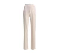 Milano Italy Damen Stoffhose mit Elastikbund und Biesen Cream, M