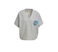 Milano Italy T-Shirt mit floraler Applikation in Offwhite, Größe L