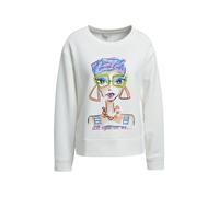 Milano Italy Sweatshirt Regular Fit Rundhals, bedruckt & bestickt, Damen Gr. L Offwhite
