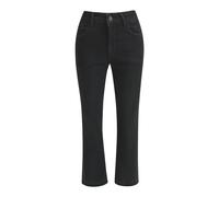 Milano Italy - denim kickflare pants, 5 pocket style, open hem black - Gr. - 38