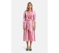 Milano Italy - Dress with collar, placket, 3/4 sleeves, wide skirt and belt poppy print - Gr. - 36