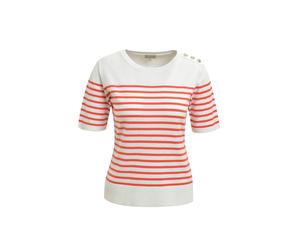 Milano Italy - fitted 1/2 sleeve pullover with button detail red print - Gr. - L